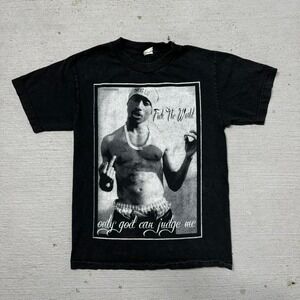 Y2k 2Pac FTW Only God Can Judge Me Graphic Tee Size Small